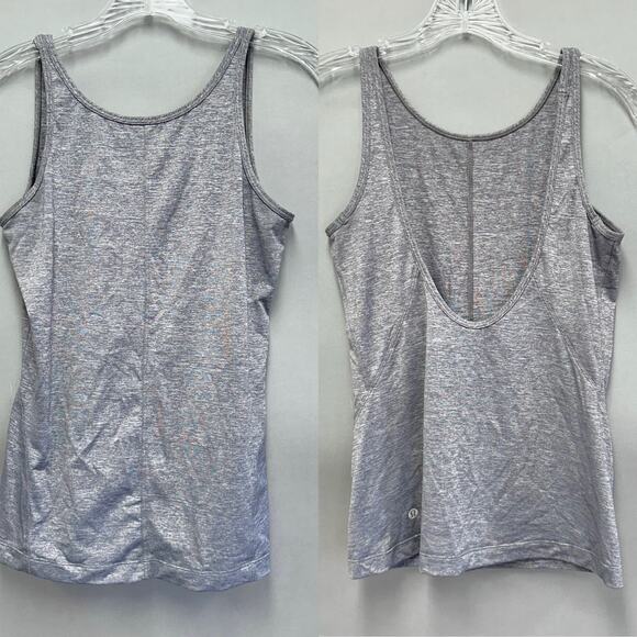 Lululemon Open Back Tank in Gray size 6 high neck yoga workout - Picture 13 of 15